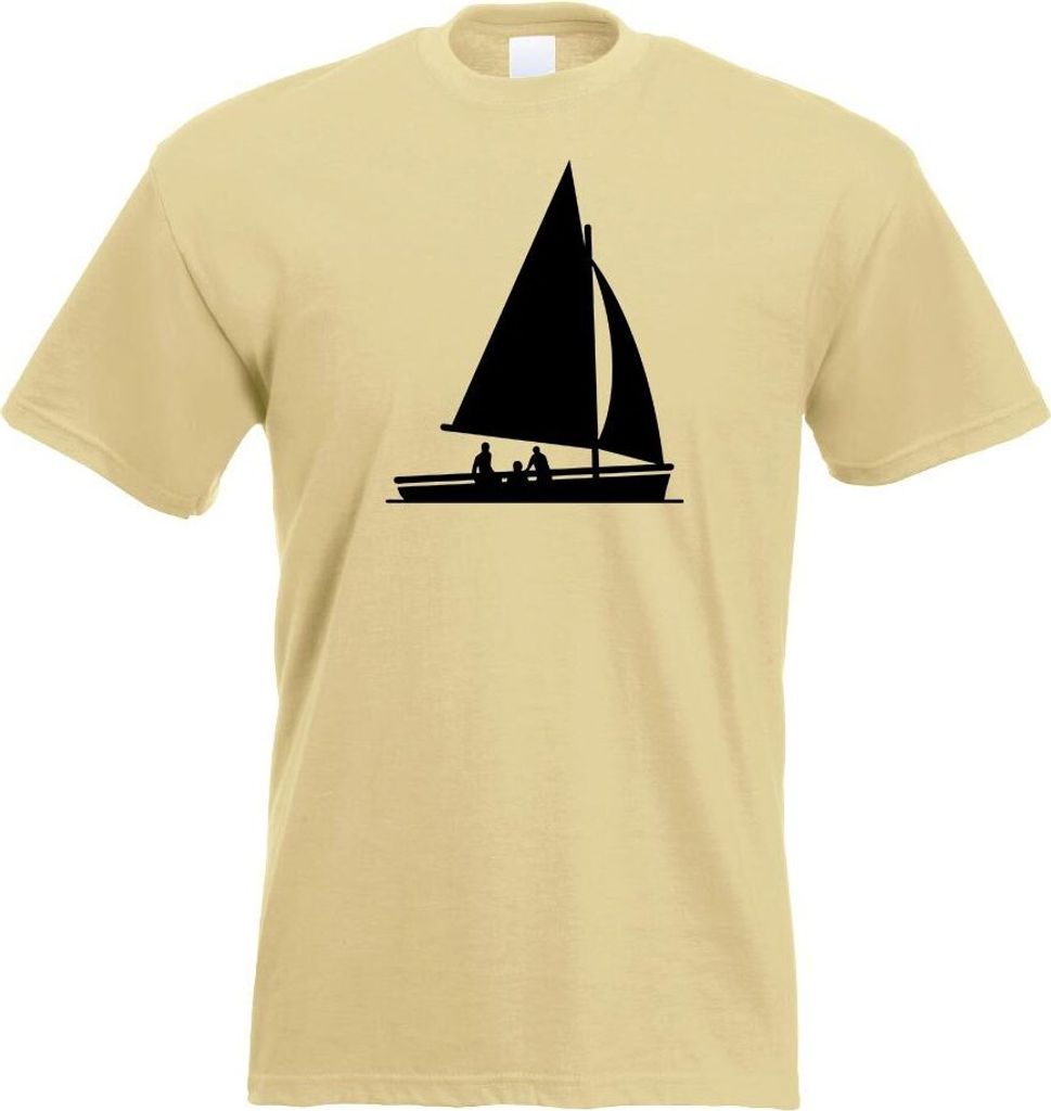 Kiwistar - T-Shirt - Khaki - Segeln Boot Figur Fahren Motiv Bedruckt Funshirt Design Print - mit Motiv Bedruckt - Funshirt Design - Sport - Freizei...