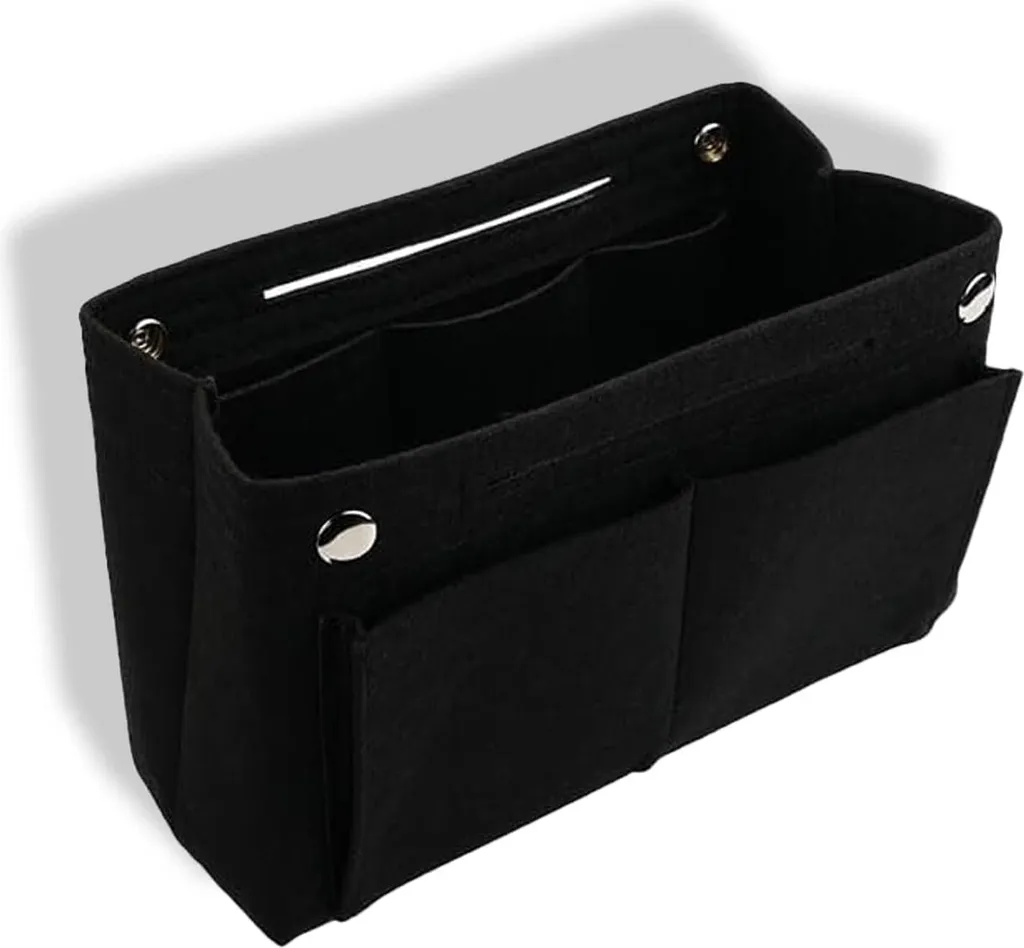 Organiseur de poche noir 26x15x9.5cm avec 12 compartiments modulables