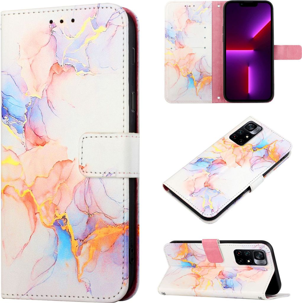 Xiaomi Poco X4 NFC Case, WindCase Butterfly PolyurethanLeather Flip Wallet Card Slots with Hand Strap, Stand Cover for Xiaomi Poco X4 NFC Bunt
