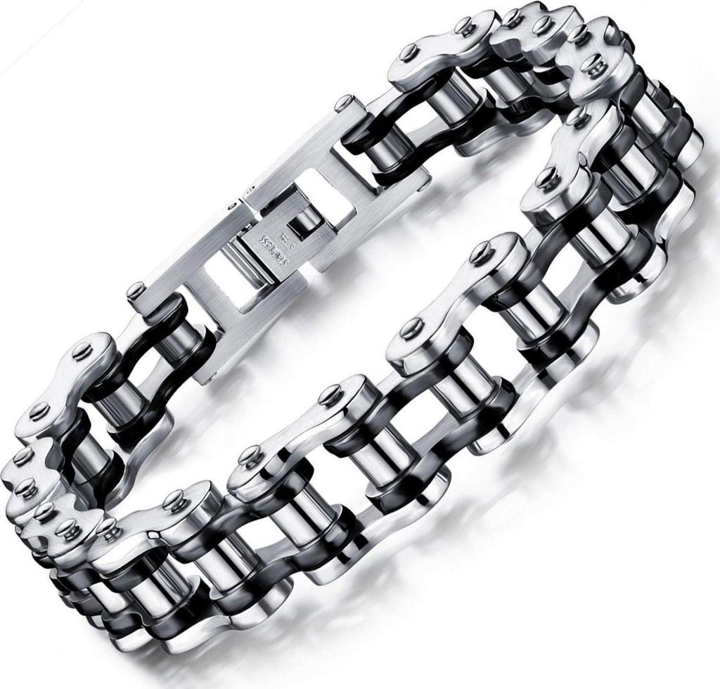 Motorradkette Herren Armband Edelstahl Biker Gliederkette Produktbild 