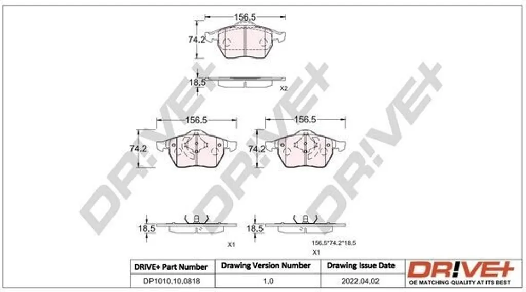Plaquettes de frein DP1010.10.0818 Dr!ve+ haute résistance thermique