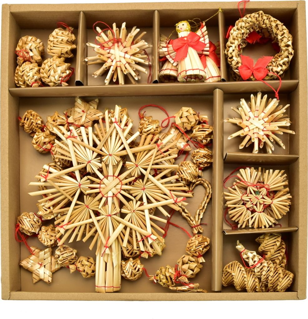 Ornamenti in paglia con punta e catena, 27 ornamenti Immagine del prodotto 