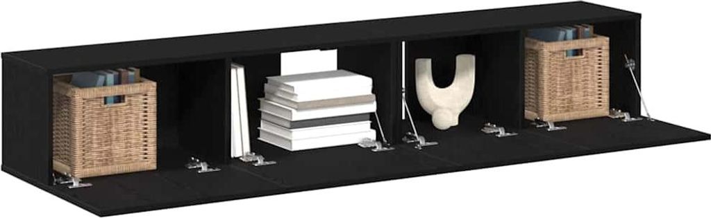 "im Sonderangebot"TV-Schrank Industriestil - CLORIS - Fernsehenschrank -set 2 pcs Schwarz Eichen-Optik Holzwerkstoff - NeuMöbel1586555