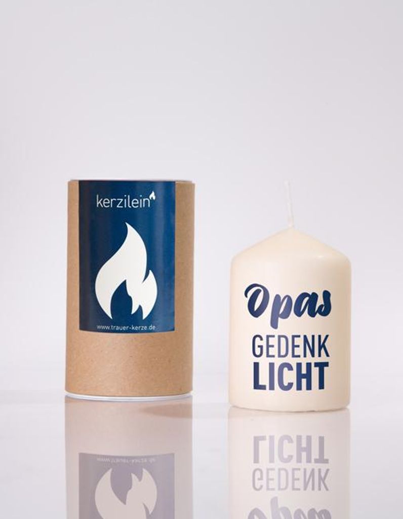 Flämmchen, dunkelblau "OPAS GEDENKLICHT"