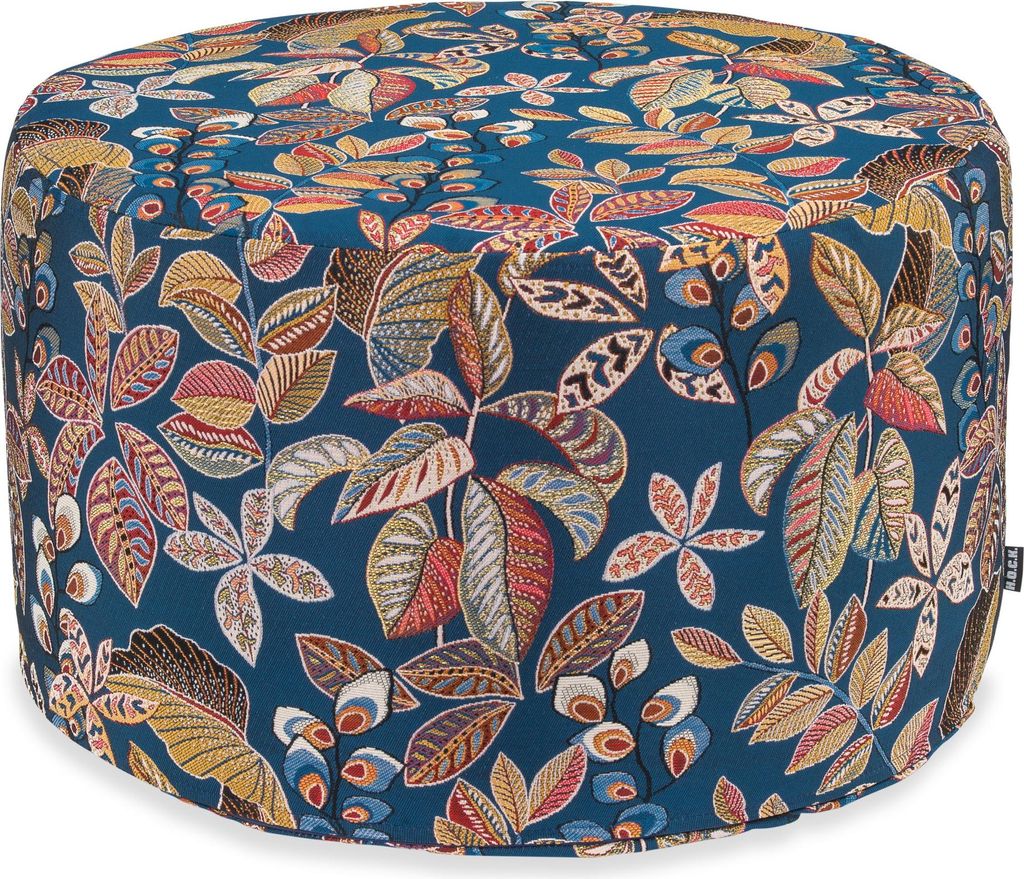 H.O.C.K. Tristan Hocker rund Pouf ø60x40cm blau floral