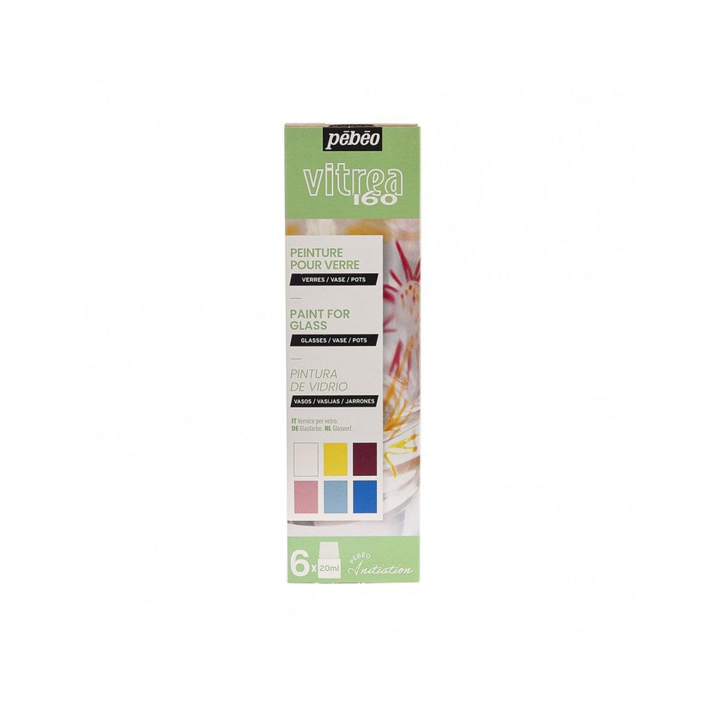 Pebeo Vitrea 160 Initiationsset Glänzend, 6 x 20 ml.