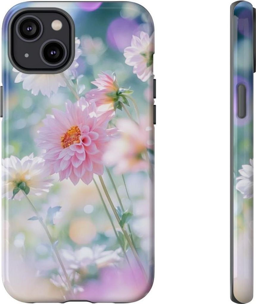 Zartes Dahlien-Blütendesign in Pastell – Hülle Kompatibel mit iPhone 14 Plus