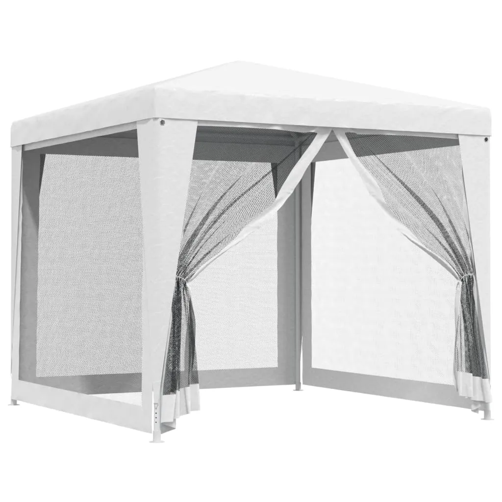 vidaXL Tendone Feste Bianco 250x250 cm - Struttura in Ferro e Rete - 3