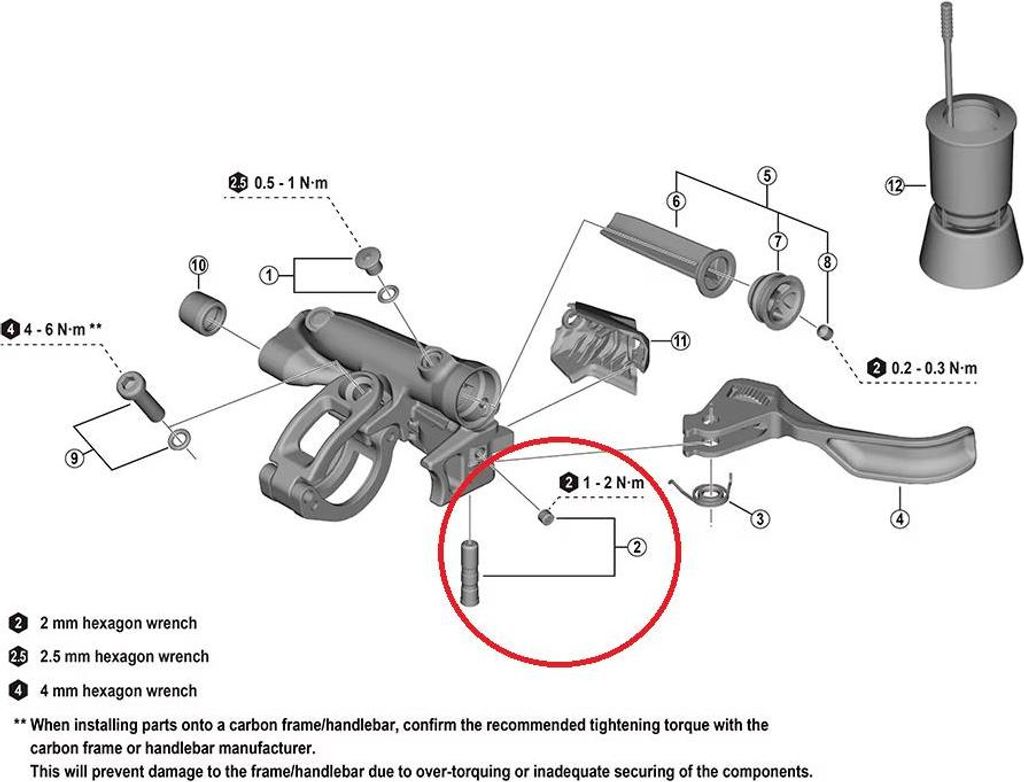 SHIMANO Hebelachse für BL-M9220, mit Befestigungsschraube 9220 - präzise Brem...