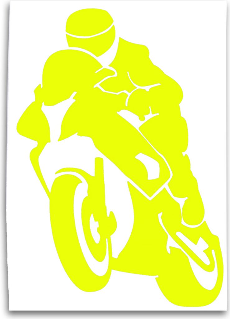 Motorradfahrer Auto Aufkleber, Design 2, gelb