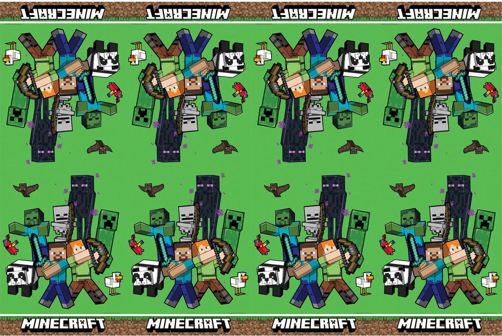 Minecraft-Tischdecke (wiederverwendbar), 120 x 180 cm, 1 Produktbild 