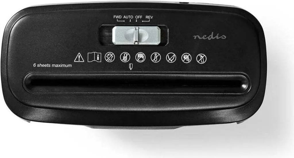 Destructeur de documents 6 feuilles A4 10L DIN 2 Noir 190W compact