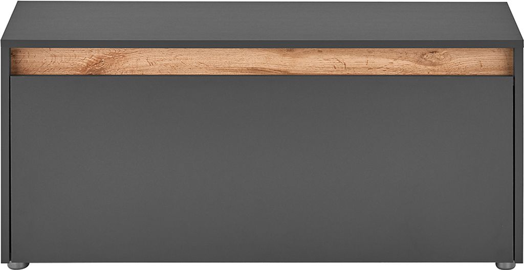 Garderoben Schuhbank in anthrazit mit Eiche CRISP-61