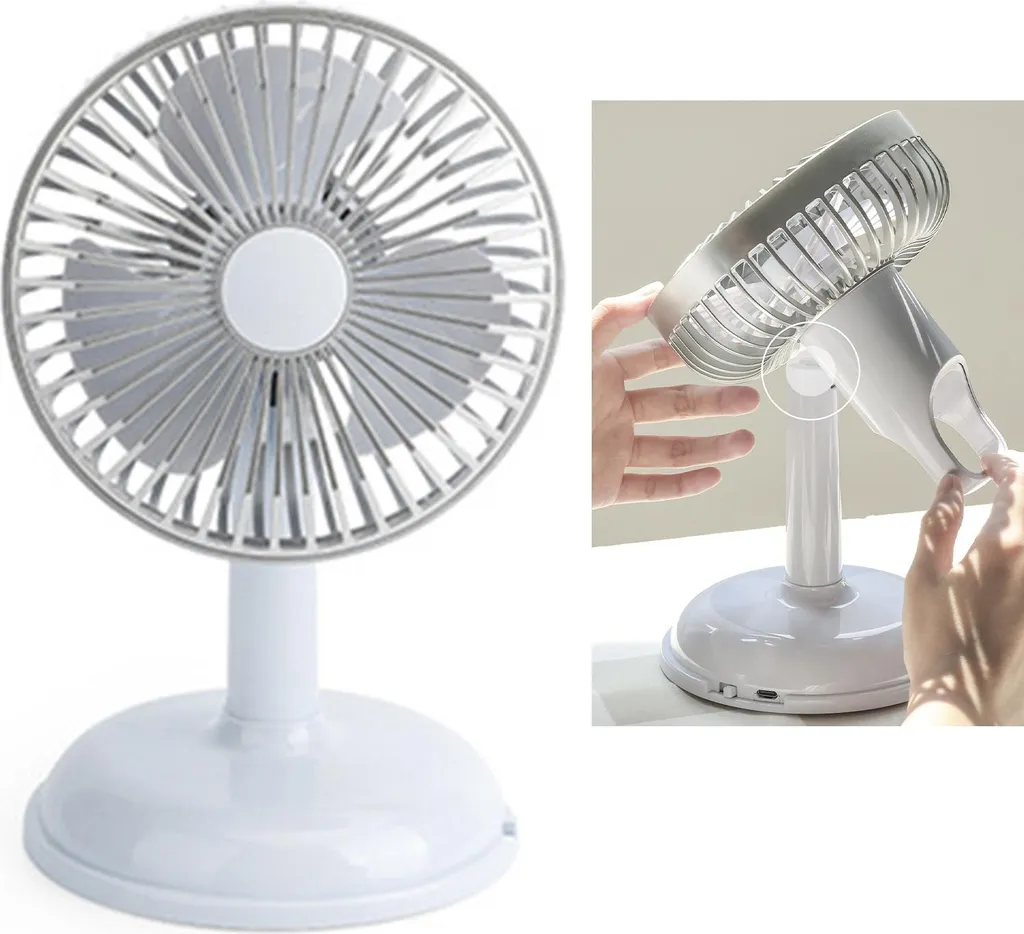 Mini Ventilateur USB Rétro Bleu - Idéal Bureau/Table - Confort d'Été - 2