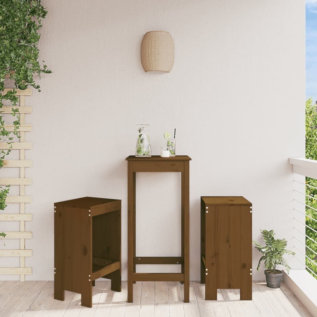 Barhocker 2 Stk. Honigbraun 40x36x75 cm Massivholz Kiefer Produktbild 