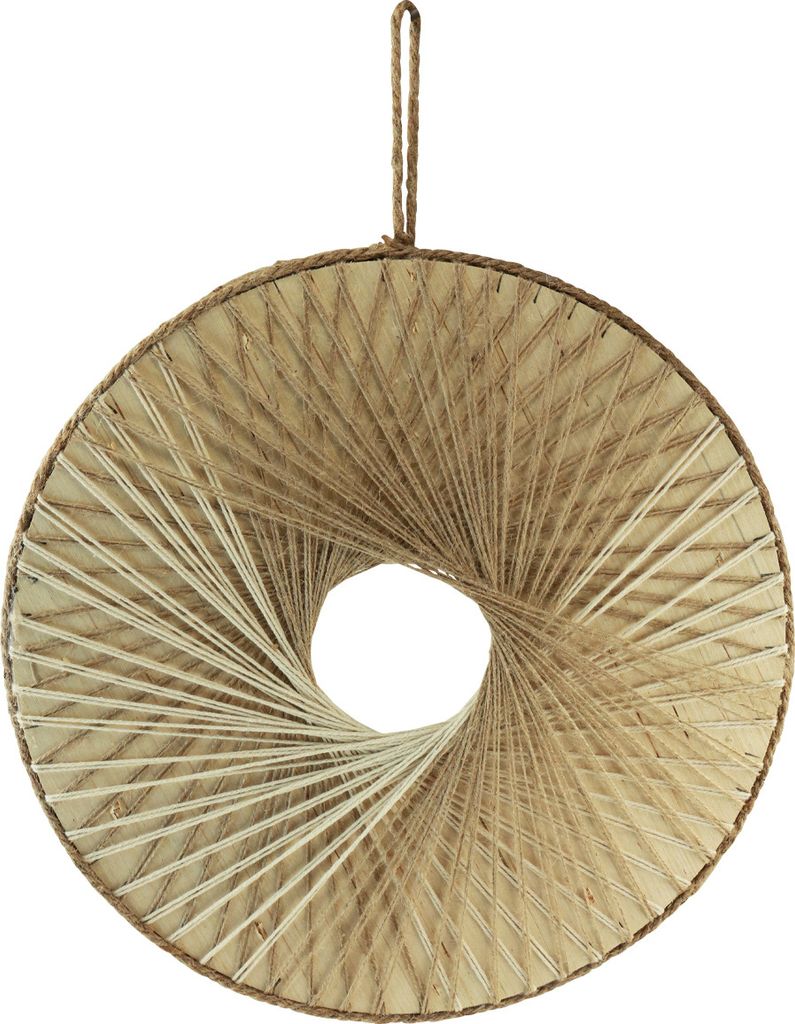 Boho Wanddeko Holzring Natur Hanf Ø40cm