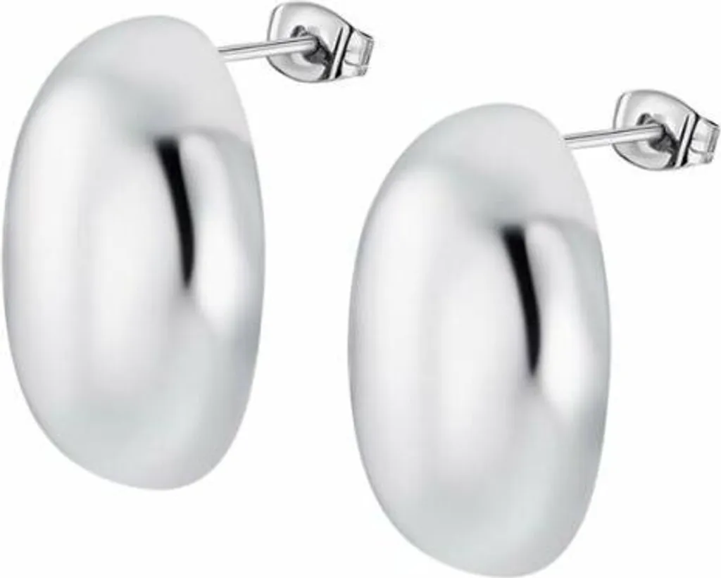 Orecchini A Pressione Laimons In Argento Sterling 925 Con Zirconi - Design Ovale In Filigrana - Gioielli Donna Di Qualità - copertina