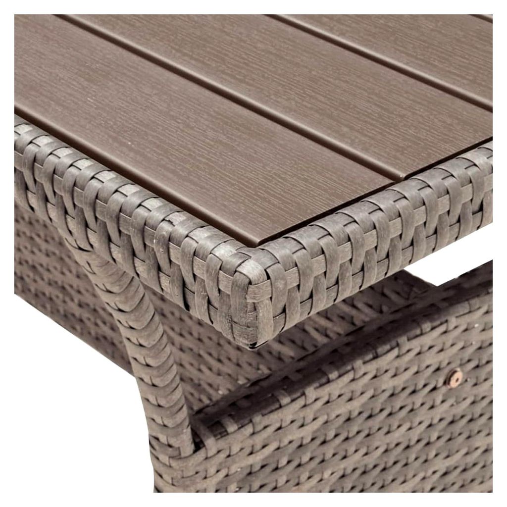 Gartentisch Grau 120x70x66 cm Poly Rattan Gartenmöbel