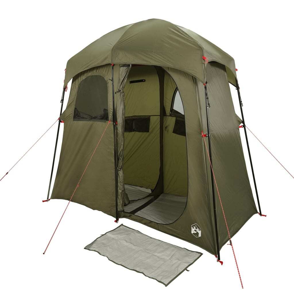 vidaXL Tente de douche 2 personnes vert olive étanche Image du produit 
