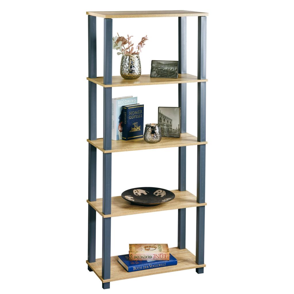 Étagère de Rangement 5 Niveaux - Boiset Structure Noire - Image du produit 