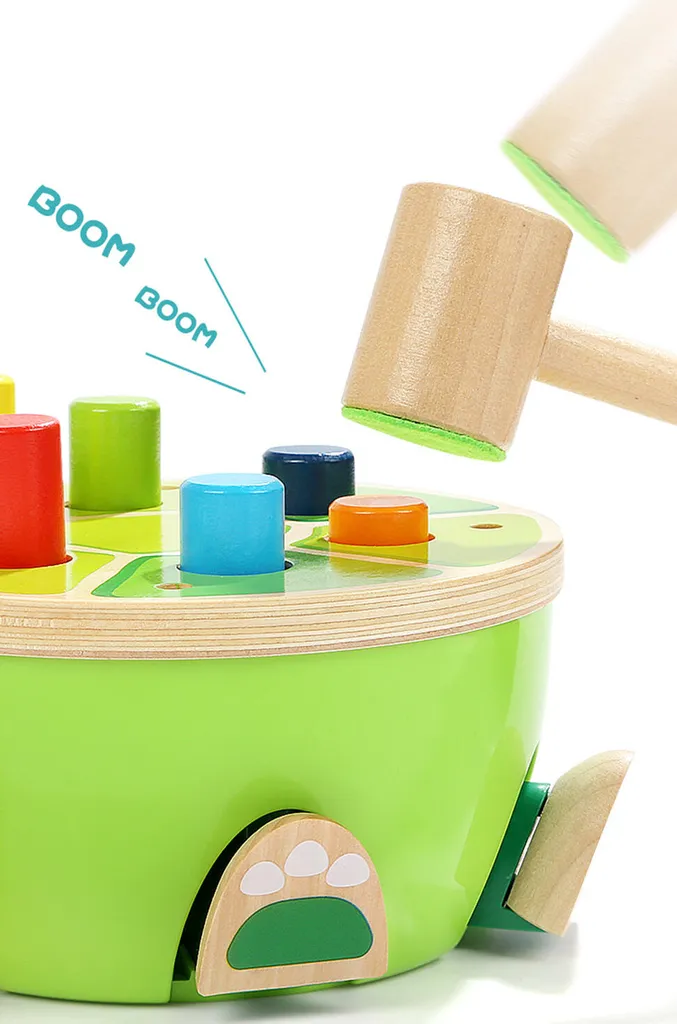 Jouet percussion Grenouille espiègle bois – Cadeau éveil solide bébé - 4