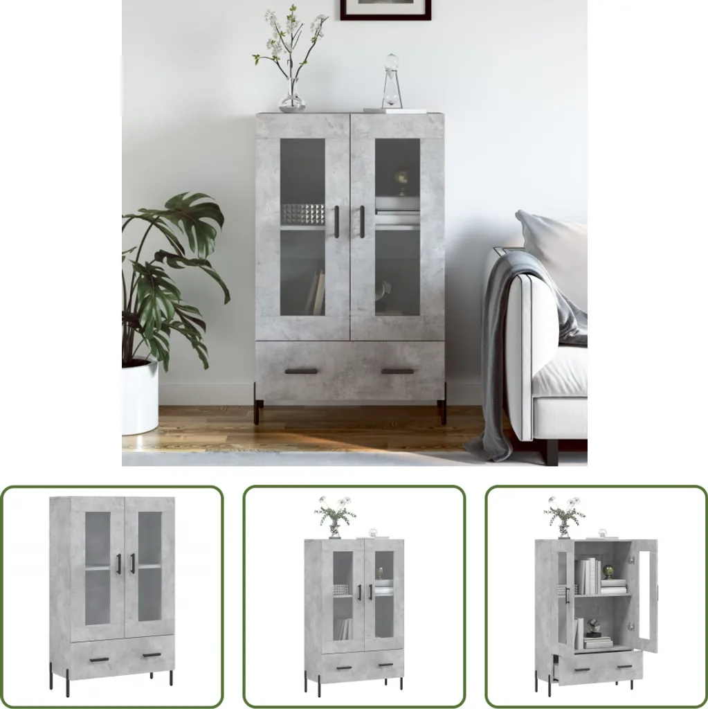 SYFAX™ Mobile Credenza 60x36x110 cm Legno Multistrato Grigio Cemento