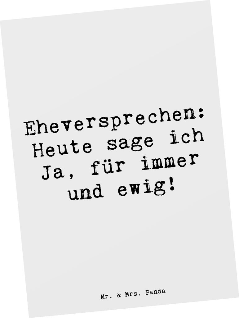 Mr. & Mrs. Panda Postkarte Spruch Eheversprechen für immer - Weiß - Geschenk, gemeinsame Reise, Kunstkarten, Ansichtskarten, Hochtzeit, Engagemen...
