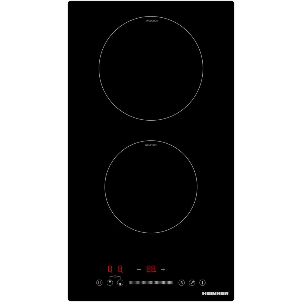 Heinner HBHI-M2ZBSTC Einbau-Induktionskochfeld, 2 Kochzonen, Touch Bedienung, Timer, Schwarzes Glas