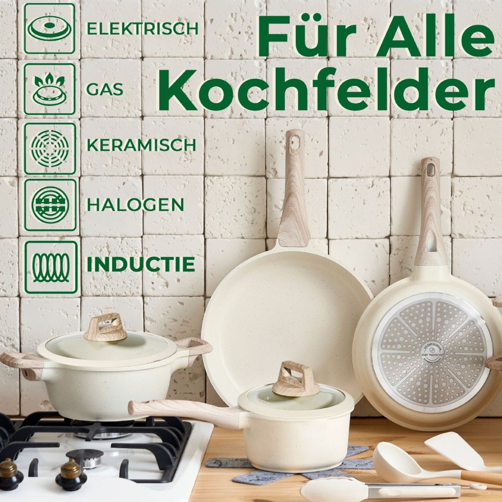 JUST PERFECTO Induktions Töpfe Set - Pfannenset mit deckel Produktbild 3