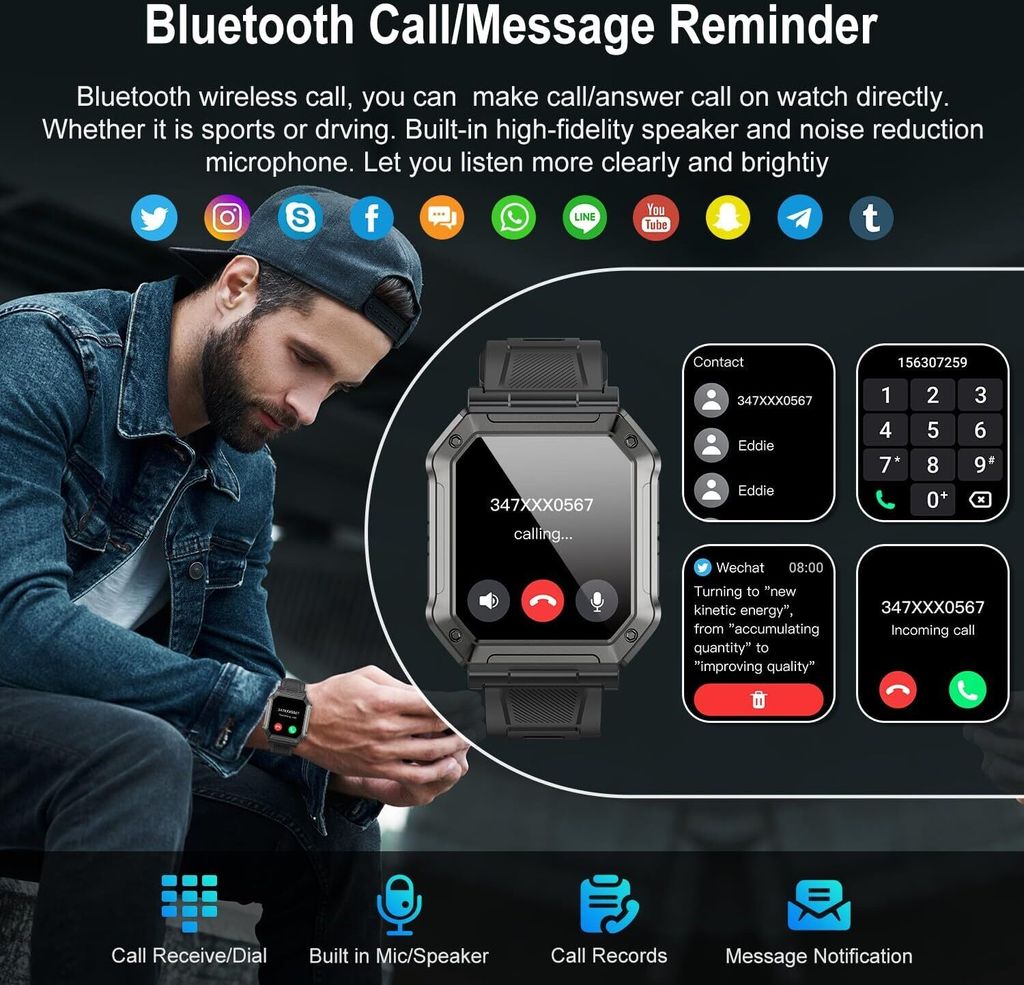 Smartwatch, Fitness-Tracker, Militär-Smartwatches, digitale Produktbild 2