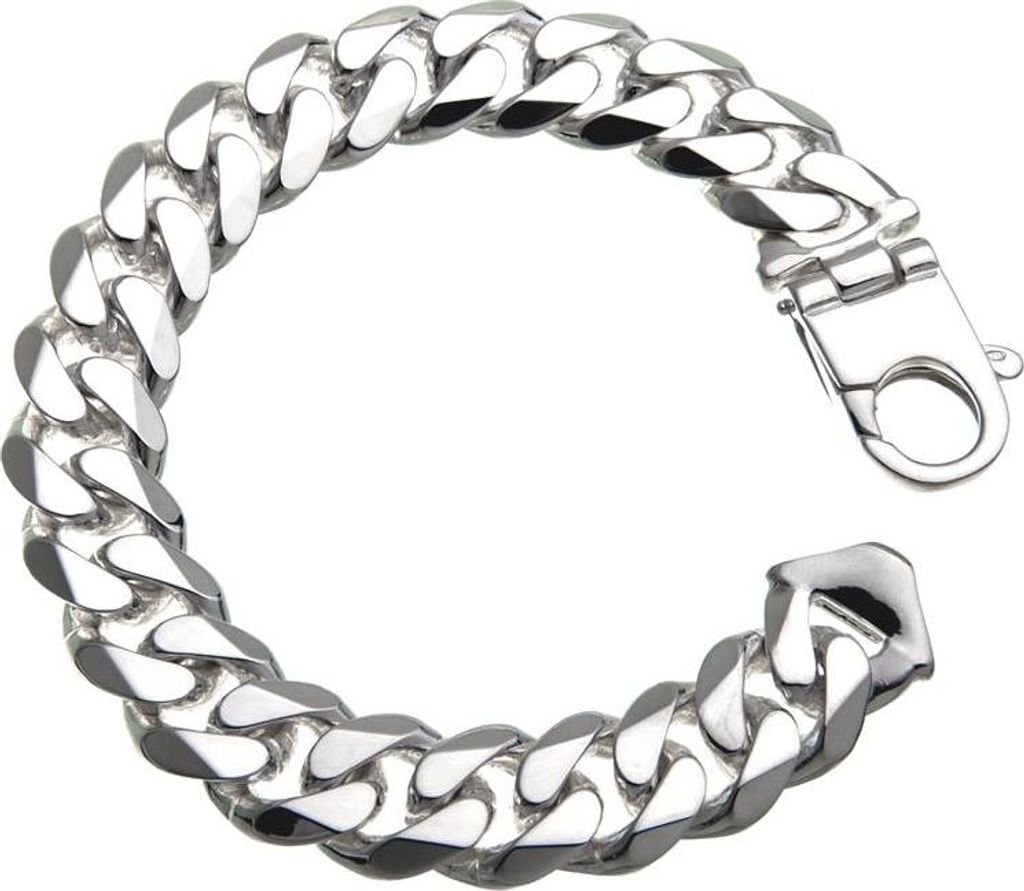 SILBERKETTEN STORE Panzerkette Armband 14mm - 925 Silber, Produktbild 
