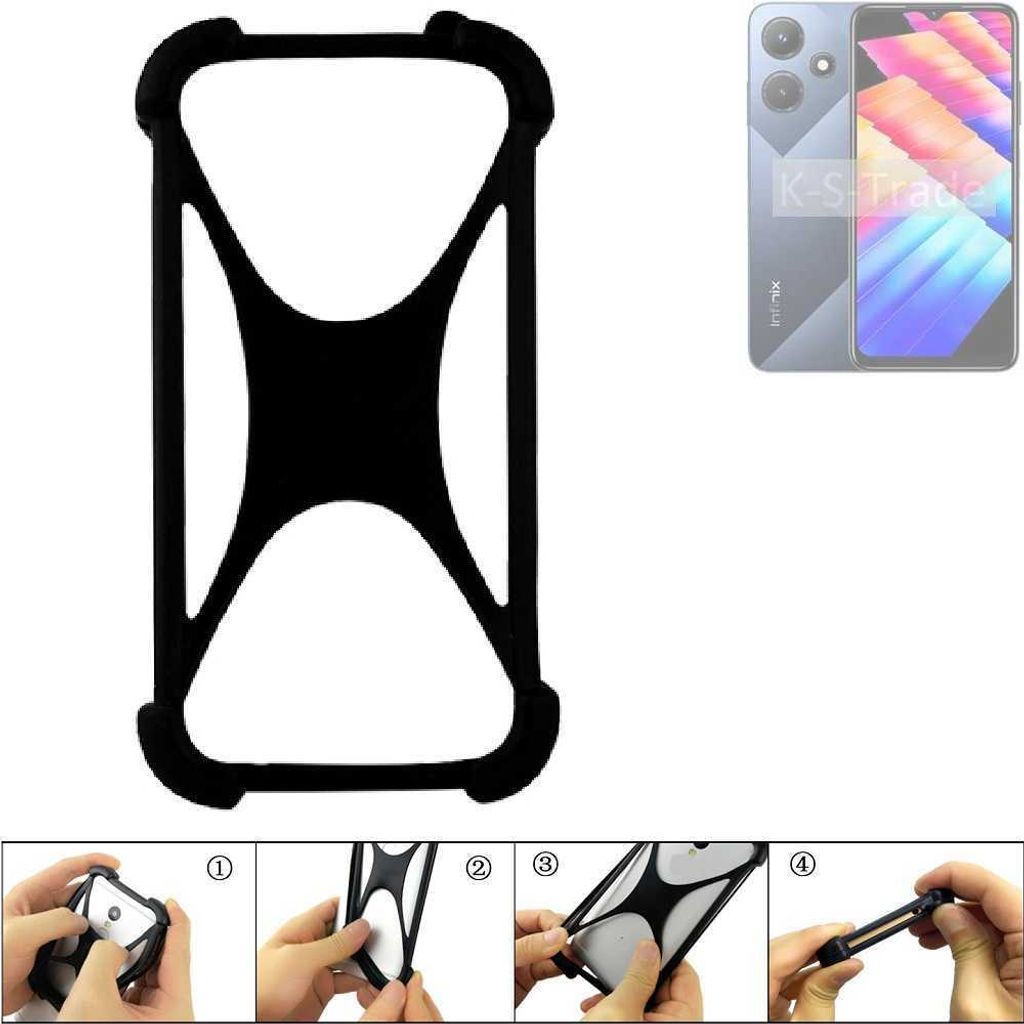 K-S-Trade Handy-Hülle Schutz-Hülle kompatibel mit Infinix Hot 30i X669C Silikon Bumper TPU Softcase Smartphone Stoßschutz, schwarz