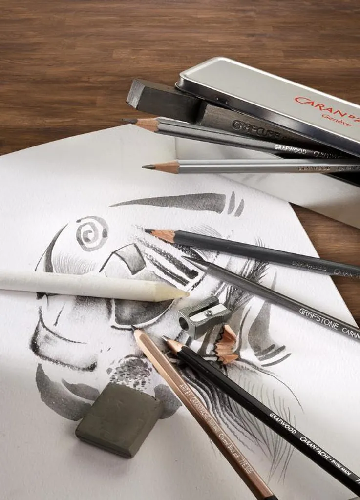 Set Caran d'Ache 775.311 : Crayons graphite haut de gamme avec étui métal