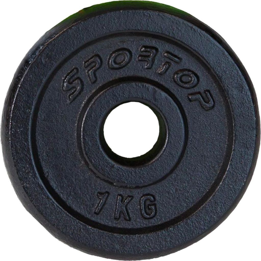 Gusseisen Hantelgewichte Schwarz 1 KG ENERO FIT 26,5mm