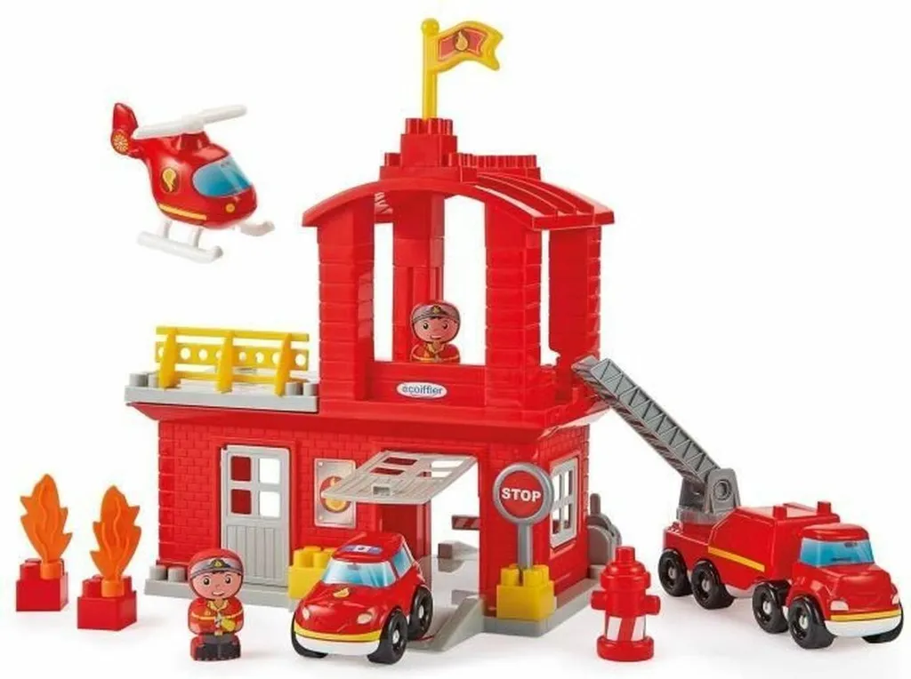 Set de construction Ecoiffier Fire Station 3033 Caserne de Pompiers