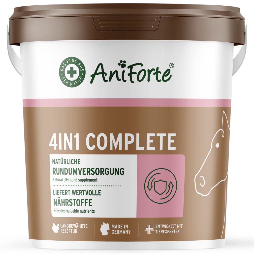 AniForte 4in1 Complete Horse 3 kg - Natürliche Rundumversorgung für Pferde, Vitamine & Mineralstoffe für Immunsystem, Verdauung, Fell, Haut & Hufe