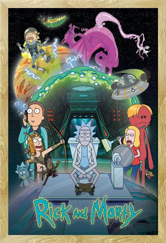 Rick and Morty Poster Bagno + Cornice Shinsuke Shinsuke - Limited Edition