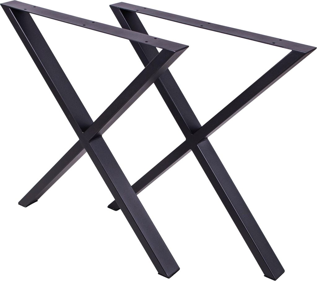Hochwertige schwarze Metall Tischbeine 70 cm - 2er Set für Tische, Couchtische und Schreibtische, stabil und einfach zu montieren, belastbar bis 2...