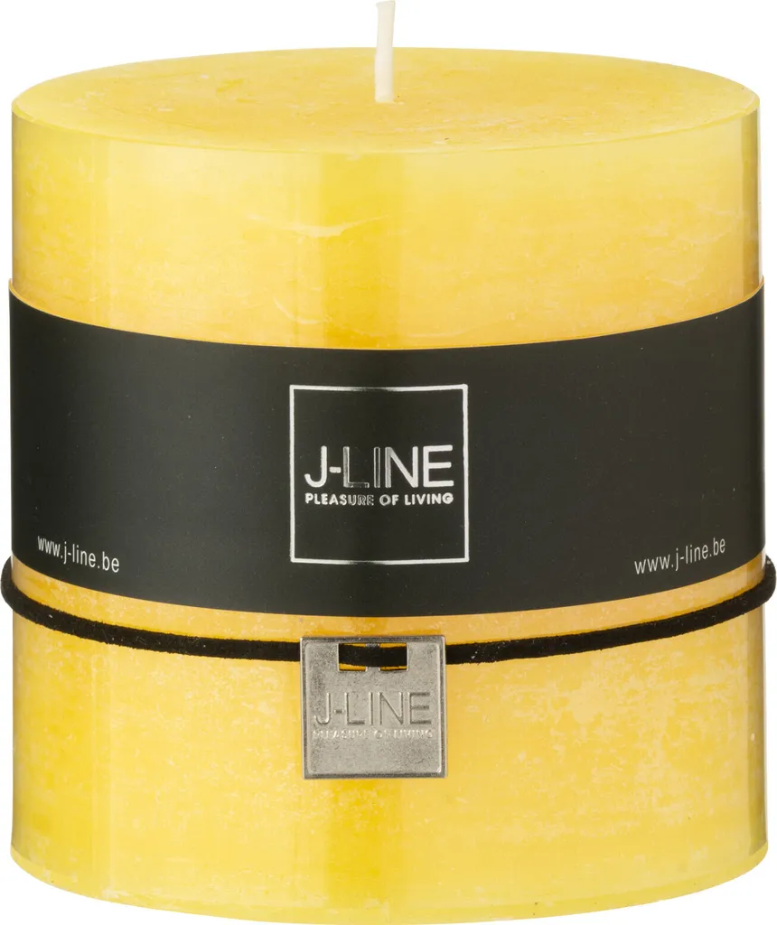 Bougie cylindrique J-Line Jaune 64S pour ambiance cosy et lumineuse