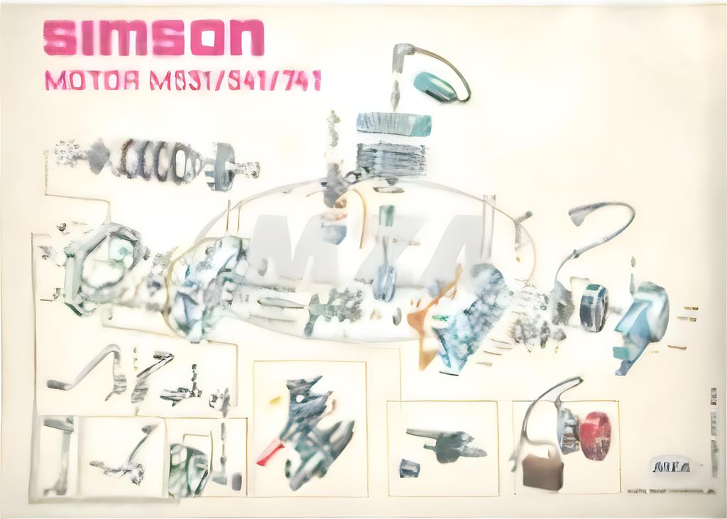 Explosionsdarstellung Farbposter Simson S51 (72 x 50cm)