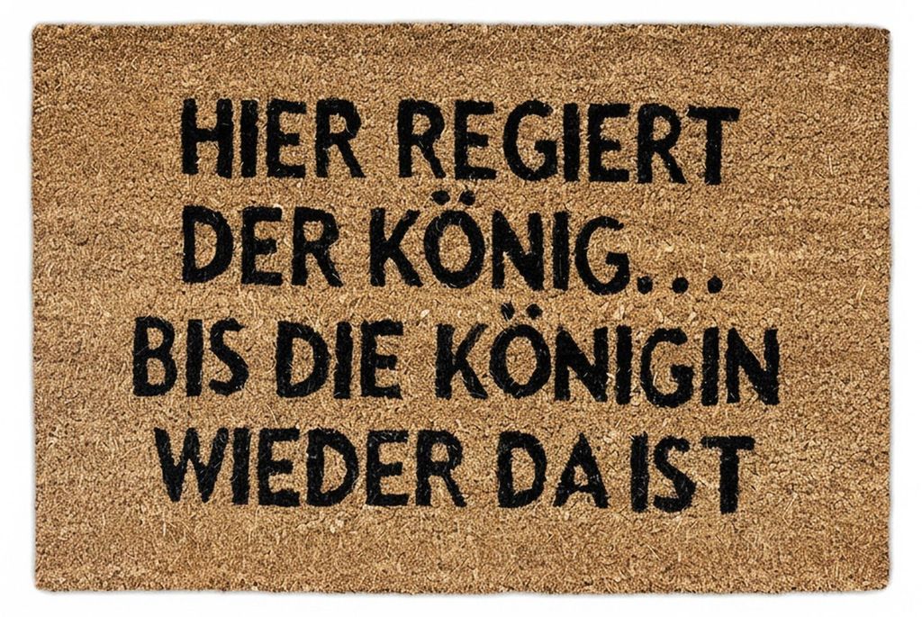 Relaxdays Fußmatte Kokos KÖNIGIN, BxT: 40x60 cm, Produktbild 