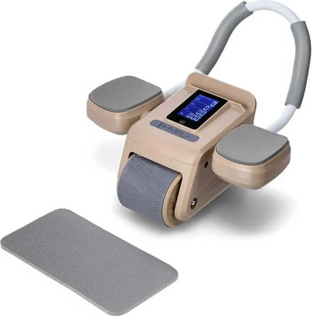 Ka08 Brown ABS Automatic Abdominal Muscle Exercise Wheel with LCD Charging