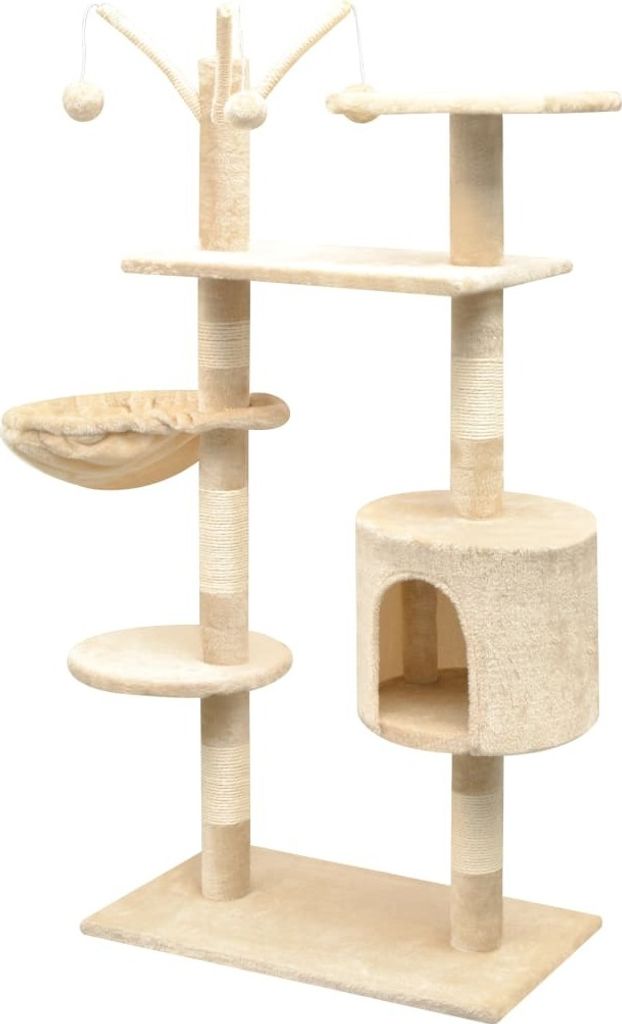 Eleganten-Stil Katzen-Kratzbaum 125 cm Beige DE54661