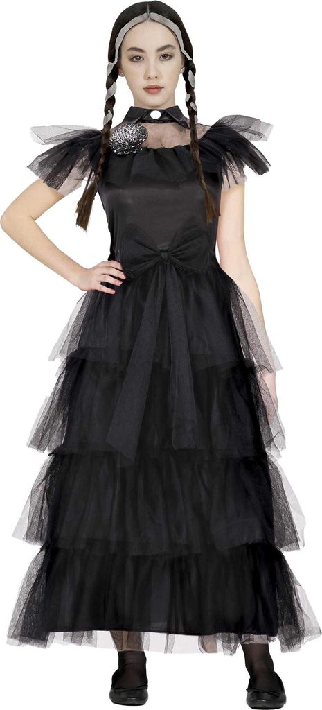 Fiestas Guirca - "Night Queen" Gotisch-Kostüm für Mädchen FG299 (128-134) (Schwarz)