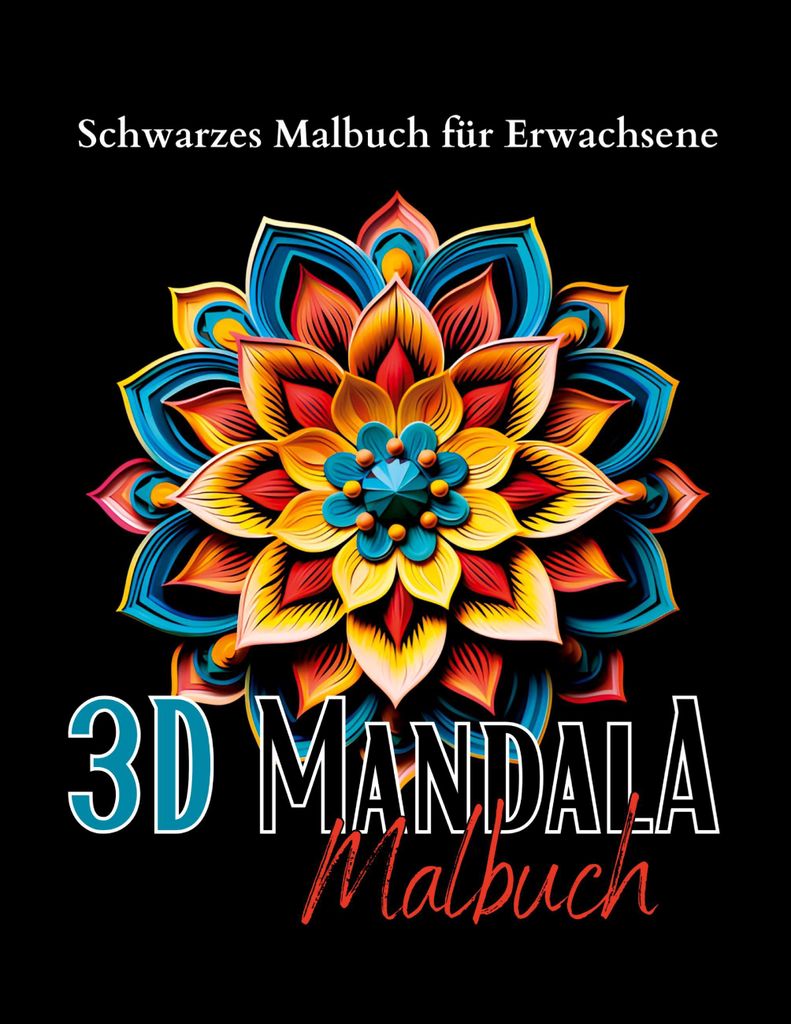 Schwarzes "Mandala Malbuch für Erwachsene". Produktbild 