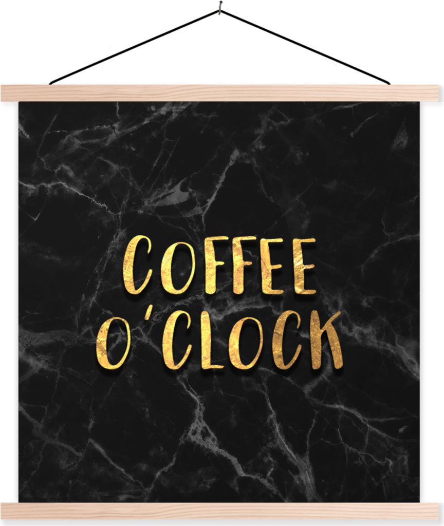 MuchoWow® Textilposter Zitat - Kaffee - Gold - Marmor 60x60 Produktbild 