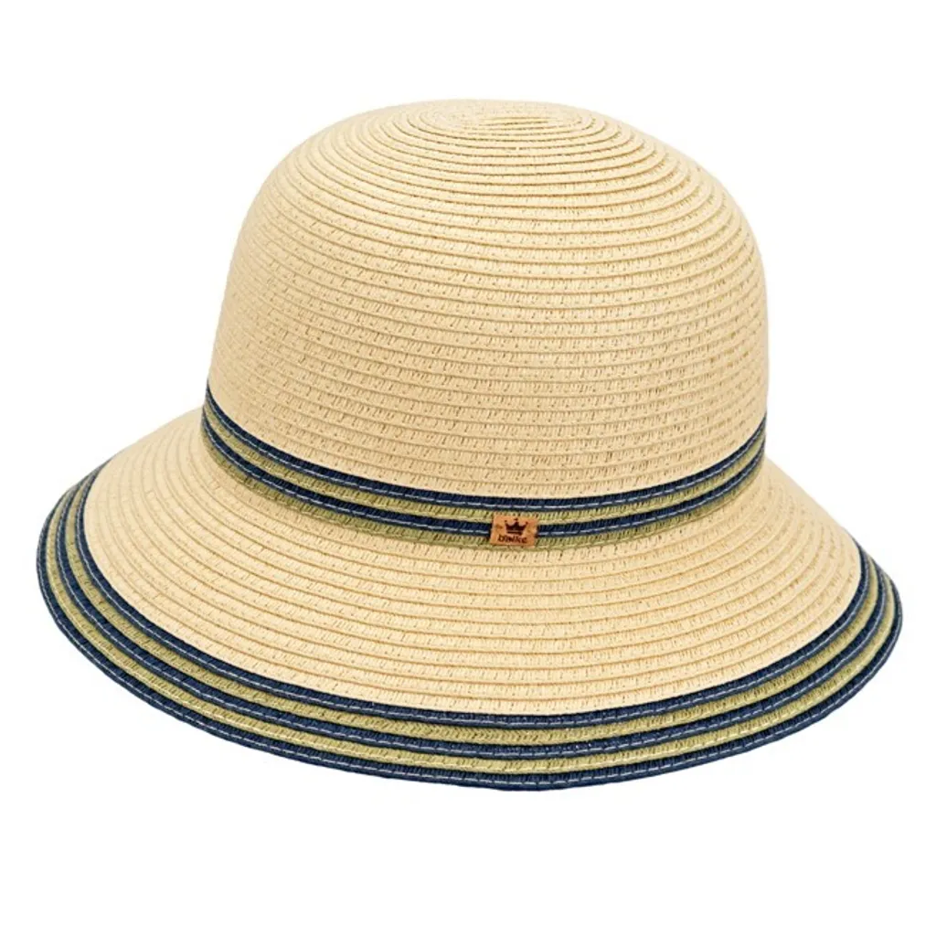 Campana Balke Paglia per Viaggi | Cappello Pieghevole Strisce Color