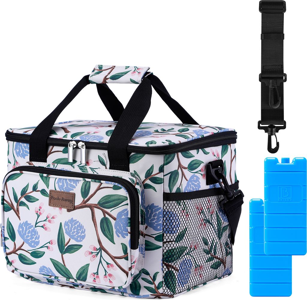 Packaway 4-lagige isolierte Kühltasche - Lunchtasche 15 Liter - Weiße Blume