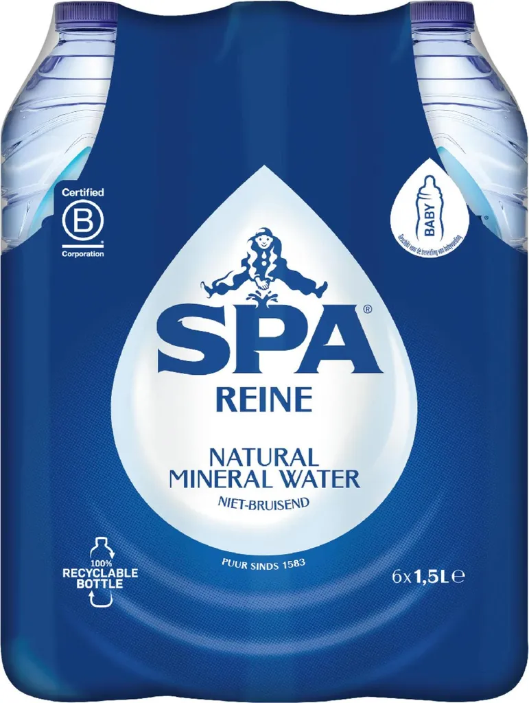 Eau minérale Spa Reine 1,5L lot de 6 bouteilles pour hydratation pure