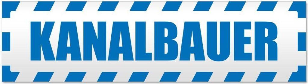 Kiwistar Kanalbauer gestreift Magnetschild Schild magnetisch - 30cm Blau - Magnetfolie für Auto PKW Kfz